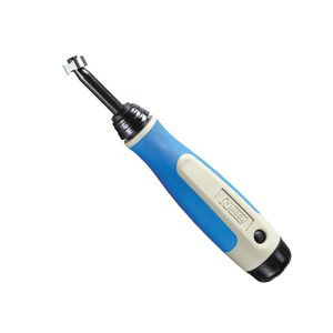 Rebarbador de Rasgo de Chaveta NOGA Keyway-Burr NG3300 com cabo NogaGrip azul, suporte K e lâmina N80K — ferramenta para remover rebarba em rasgos de chaveta de 2,4 a 11mm, fornecida pela Hebron Ferramentas