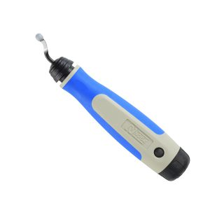 Rebarbador anti-risco NOGA Non-Scratch NG1910 com cabo azul e lâmina plástica para rebarbação sem riscos na peça