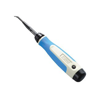 Raspador Interno NOGA NG3710 com lâmina curva D66 — ferramenta de rebarbação de furos cruzados e canais internos, fornecida pela Hebron Ferramentas