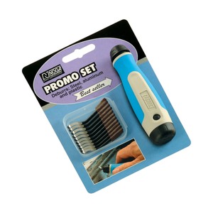 Kit Promo NOGA NG8150 — Rebarbador S10 com cabo NogaGrip-1 e 10 lâminas para aço, alumínio e plástico