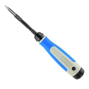 Raspador Triangular NOGA NG3610 com cabo NogaGrip e lâmina triangular T60 — ferramenta de raspagem padrão para bancada, fornecida pela Hebron Ferramentas