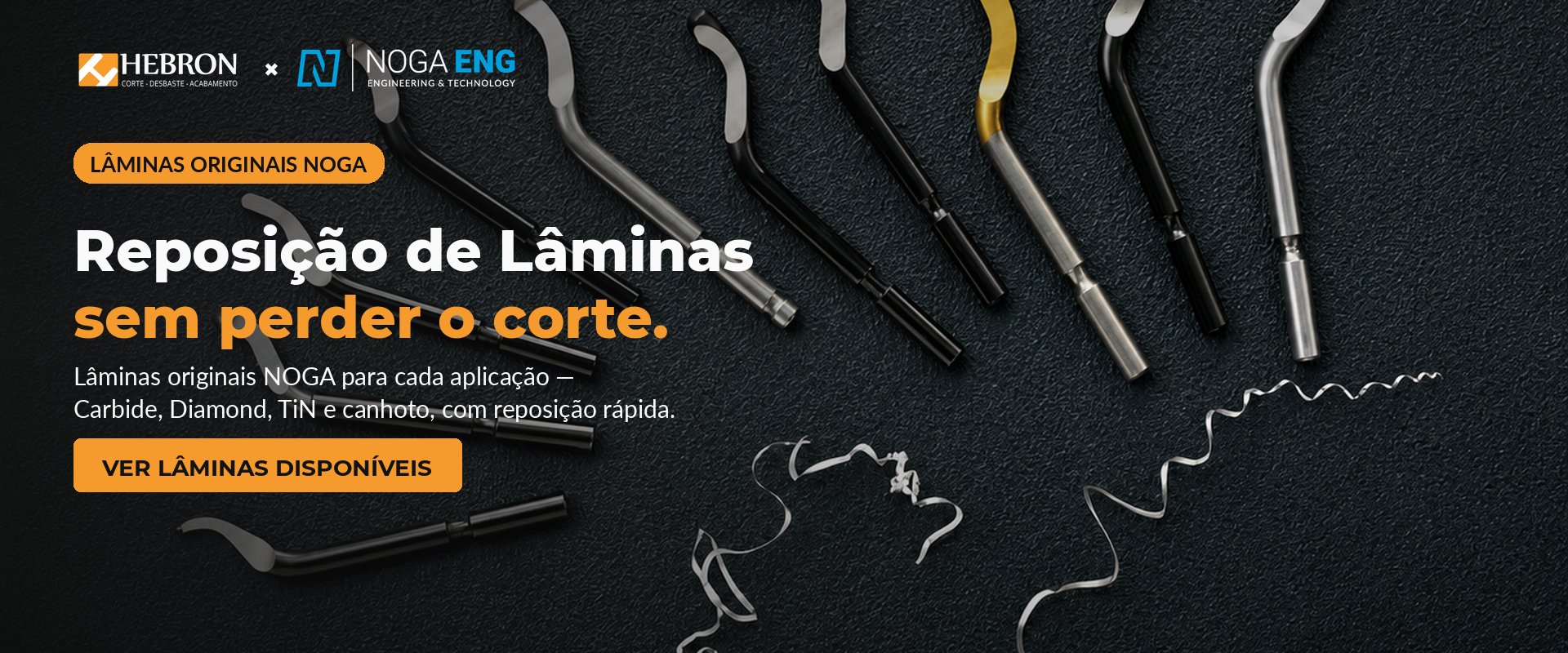 Reposição de lâminas Noga originais — Carbide, Diamond, TiN e canhoto para rebarbação manual