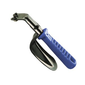 Rebarbador Duplo NOGA Double Burr DB1000 com empunhadura azul em formato de alça e lâminas em dupla face — ferramenta de rebarbação industrial para chapas, fornecida pela Hebron Ferramentas
